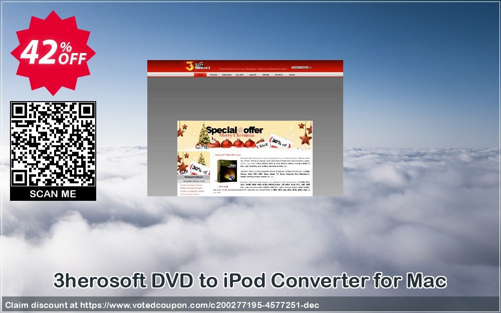 3herosoft DVD to iPod Converter for MAC Coupon, discount 3herosoft DVD to iPod Converter for Mac Stunning discount code 2023. Promotion: Stunning discount code of 3herosoft DVD to iPod Converter for Mac 2023