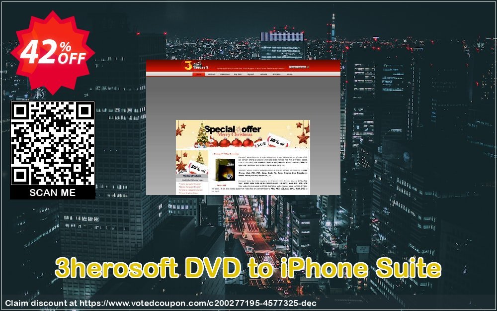 3herosoft DVD to iPhone Suite Coupon, discount 3herosoft DVD to iPhone Suite Formidable sales code 2023. Promotion: Formidable sales code of 3herosoft DVD to iPhone Suite 2023