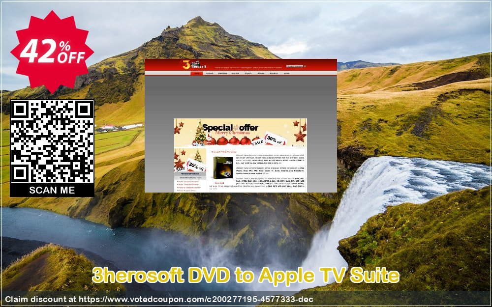 3herosoft DVD to Apple TV Suite Coupon, discount 3herosoft DVD to Apple TV Suite Amazing deals code 2024. Promotion: Amazing deals code of 3herosoft DVD to Apple TV Suite 2024