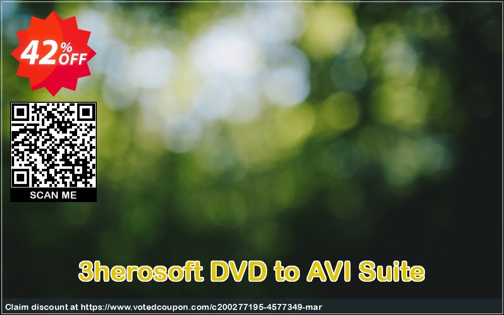 3herosoft DVD to AVI Suite Coupon, discount 3herosoft DVD to AVI Suite Fearsome discount code 2024. Promotion: Fearsome discount code of 3herosoft DVD to AVI Suite 2024