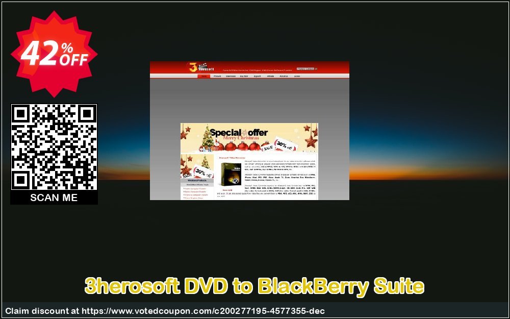 3herosoft DVD to BlackBerry Suite Coupon, discount 3herosoft DVD to BlackBerry Suite Awful offer code 2024. Promotion: Awful offer code of 3herosoft DVD to BlackBerry Suite 2024