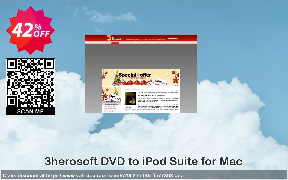 3herosoft DVD to iPod Suite for MAC Coupon, discount 3herosoft DVD to iPod Suite for Mac Awesome discount code 2024. Promotion: Awesome discount code of 3herosoft DVD to iPod Suite for Mac 2024