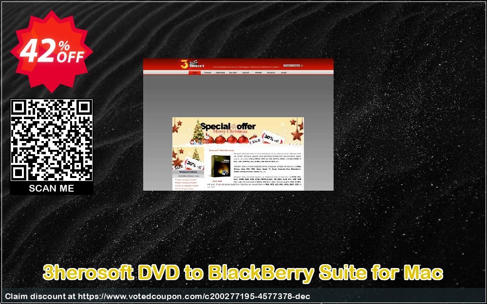 3herosoft DVD to BlackBerry Suite for MAC Coupon, discount 3herosoft DVD to BlackBerry Suite for Mac Awful promo code 2024. Promotion: Awful promo code of 3herosoft DVD to BlackBerry Suite for Mac 2024