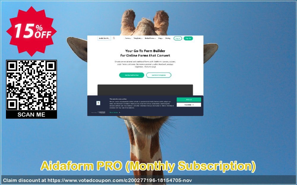 Aidaform PRO, Monthly Subscription  Coupon, discount Aidaform PRO - Monthly Subscription Excellent promo code 2023. Promotion: Excellent promo code of Aidaform PRO - Monthly Subscription 2023