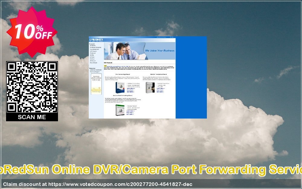 upRedSun Online DVR/Camera Port Forwarding Service Coupon, discount Online DVR/Camera Port Forwarding Service Imposing discounts code 2023. Promotion: Imposing discounts code of Online DVR/Camera Port Forwarding Service 2023