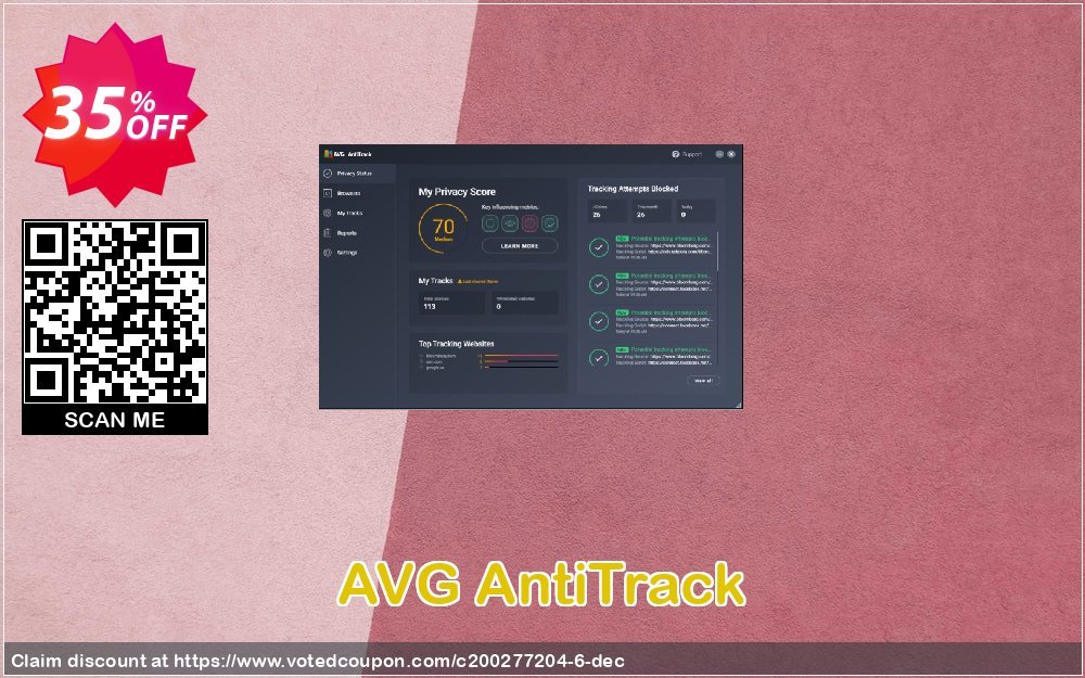 AVG AntiTrack Coupon, discount 35% OFF AVG AntiTrack, verified. Promotion: Marvelous promotions code of AVG AntiTrack, tested & approved