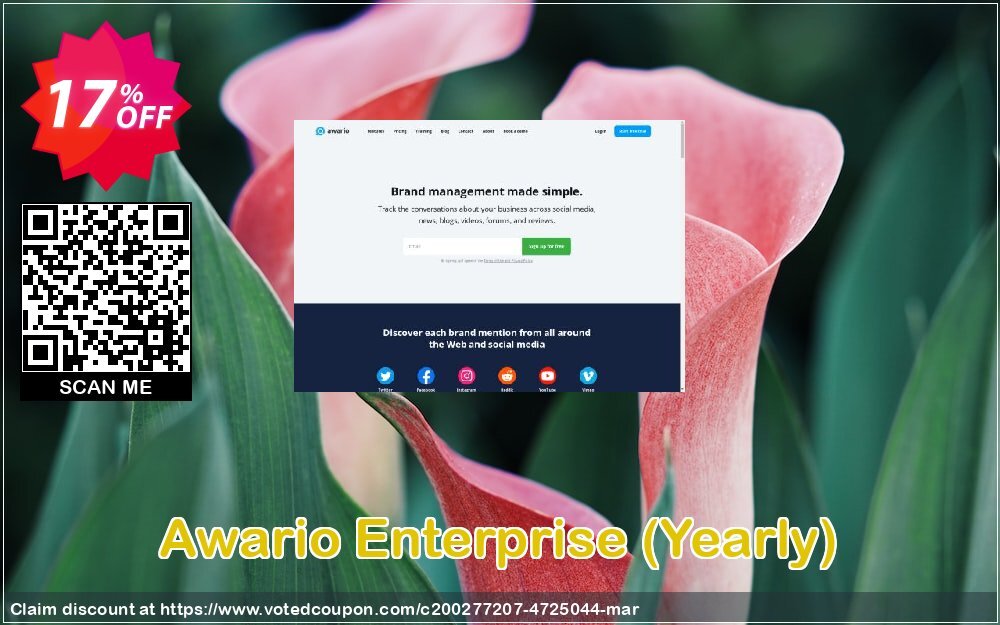 Awario Enterprise, Yearly  Coupon, discount Awario Enterprise Imposing discounts code 2024. Promotion: Imposing discounts code of Awario Enterprise 2024