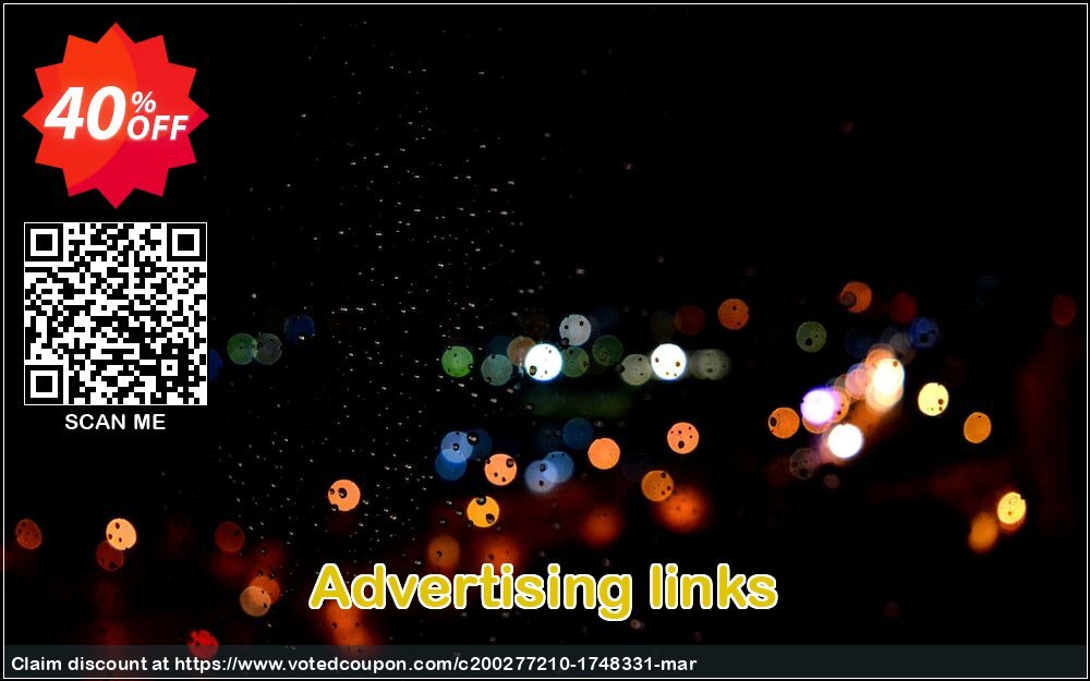 Advertising links Coupon Code Apr 2024, 40% OFF - VotedCoupon