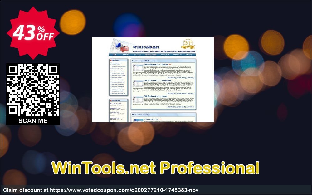 WinTools.net Professional Coupon, discount WinTools.net Professional Staggering discount code 2023. Promotion: Staggering discount code of WinTools.net Professional 2023