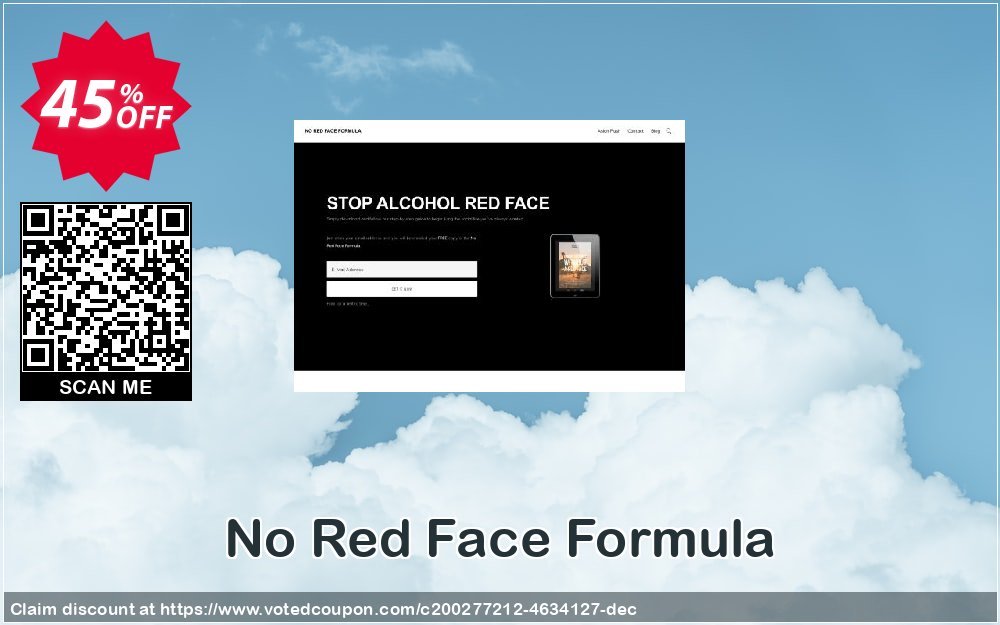 No Red Face Formula Coupon, discount No Red Face Formula™ - Asian Flush Treatment Impressive promo code 2023. Promotion: Impressive promo code of No Red Face Formula™ - Asian Flush Treatment 2023