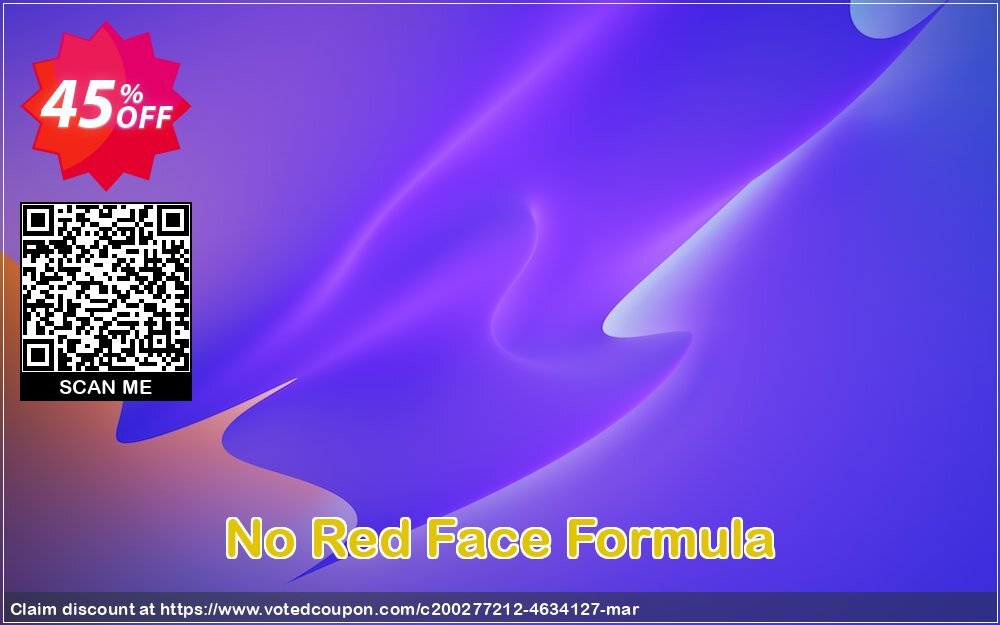 No Red Face Formula Coupon, discount No Red Face Formula™ - Asian Flush Treatment Impressive promo code 2025. Promotion: Impressive promo code of No Red Face Formula™ - Asian Flush Treatment 2024