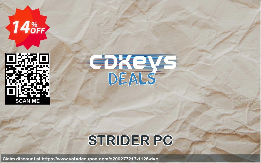 STRIDER PC Coupon, discount STRIDER PC Deal. Promotion: STRIDER PC Exclusive offer 