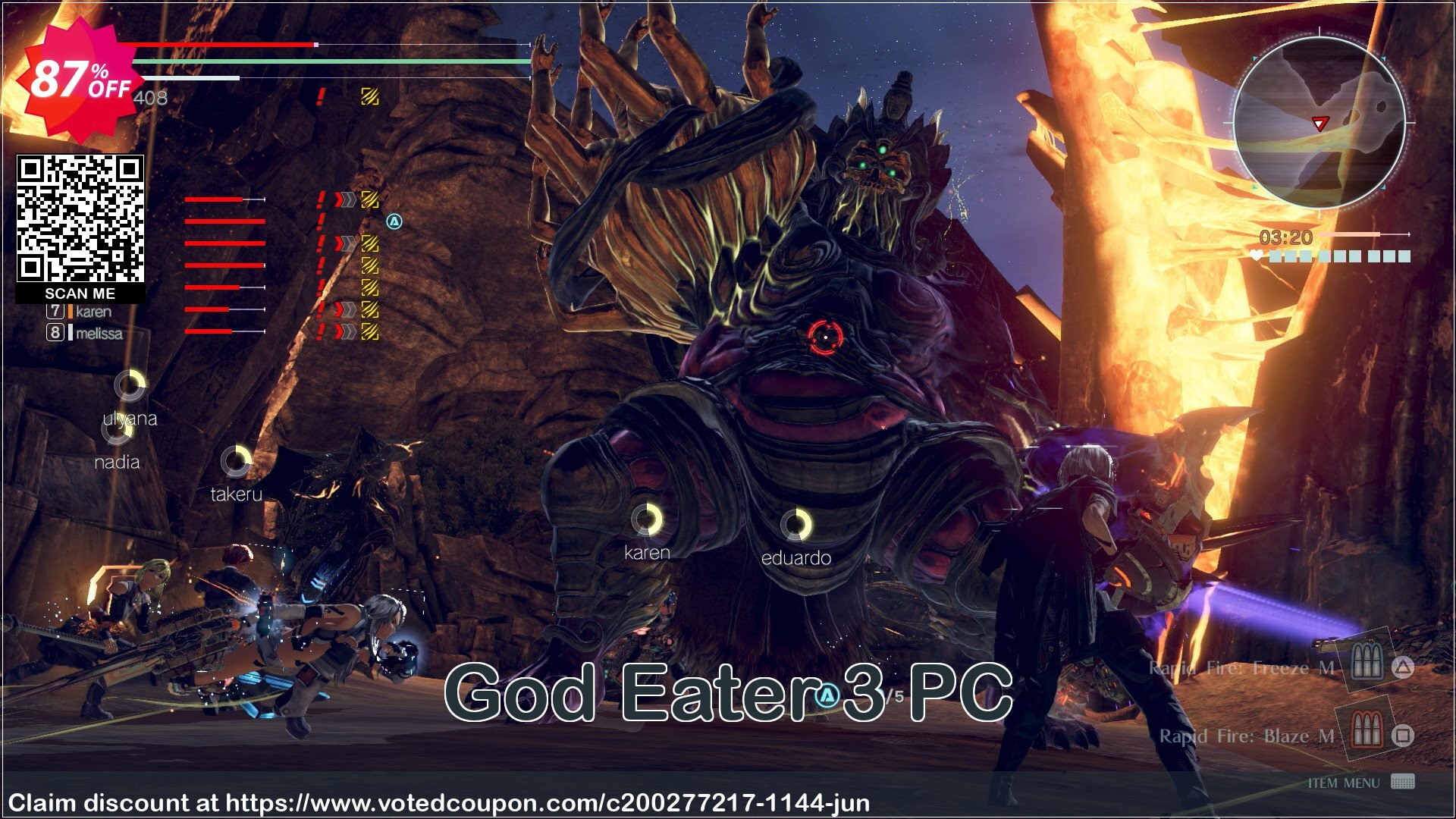 God Eater 3 PC Coupon, discount God Eater 3 PC Deal. Promotion: God Eater 3 PC Exclusive offer 