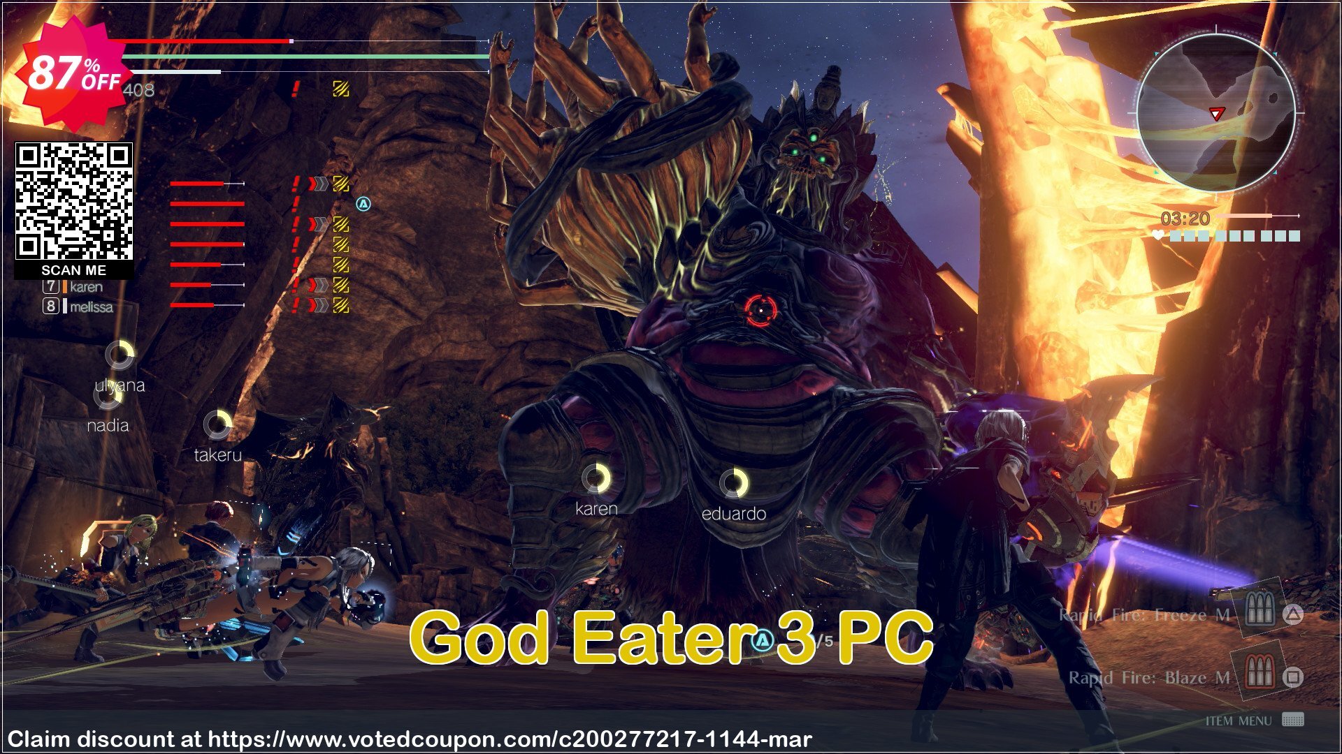 God Eater 3 PC Coupon, discount God Eater 3 PC Deal. Promotion: God Eater 3 PC Exclusive offer 