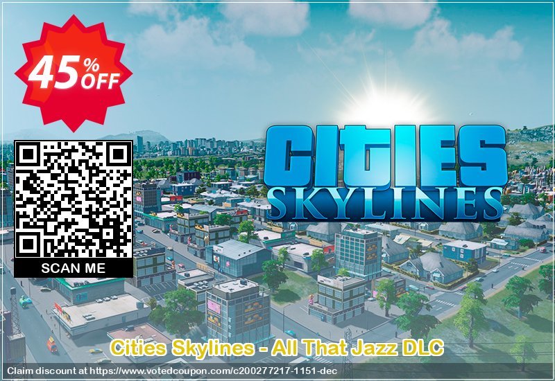 Cities Skylines - All That Jazz DLC Coupon Code Apr 2024, 45% OFF - VotedCoupon