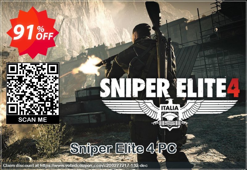 Sniper Elite 4 PC voted-on promotion codes