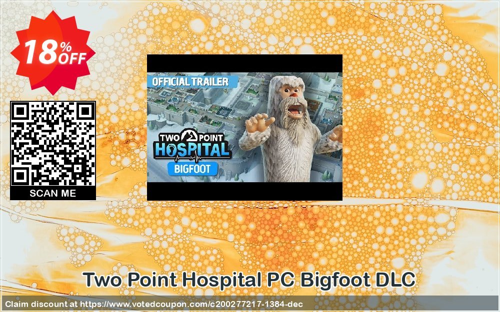 Two Point Hospital PC Bigfoot DLC Coupon, discount Two Point Hospital PC Bigfoot DLC Deal. Promotion: Two Point Hospital PC Bigfoot DLC Exclusive offer 