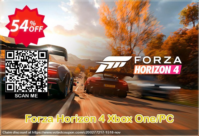 Forza Horizon 4 Xbox One/PC Coupon, discount Forza Horizon 4 Xbox One/PC Deal. Promotion: Forza Horizon 4 Xbox One/PC Exclusive offer 
