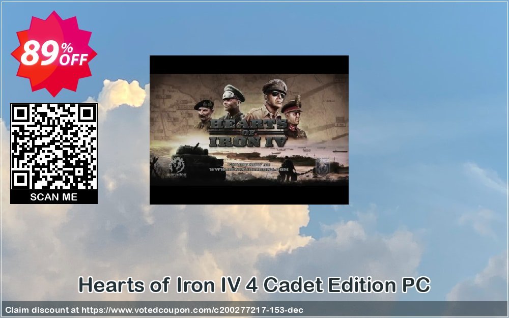 Hearts of Iron IV 4 Cadet Edition PC voted-on promotion codes