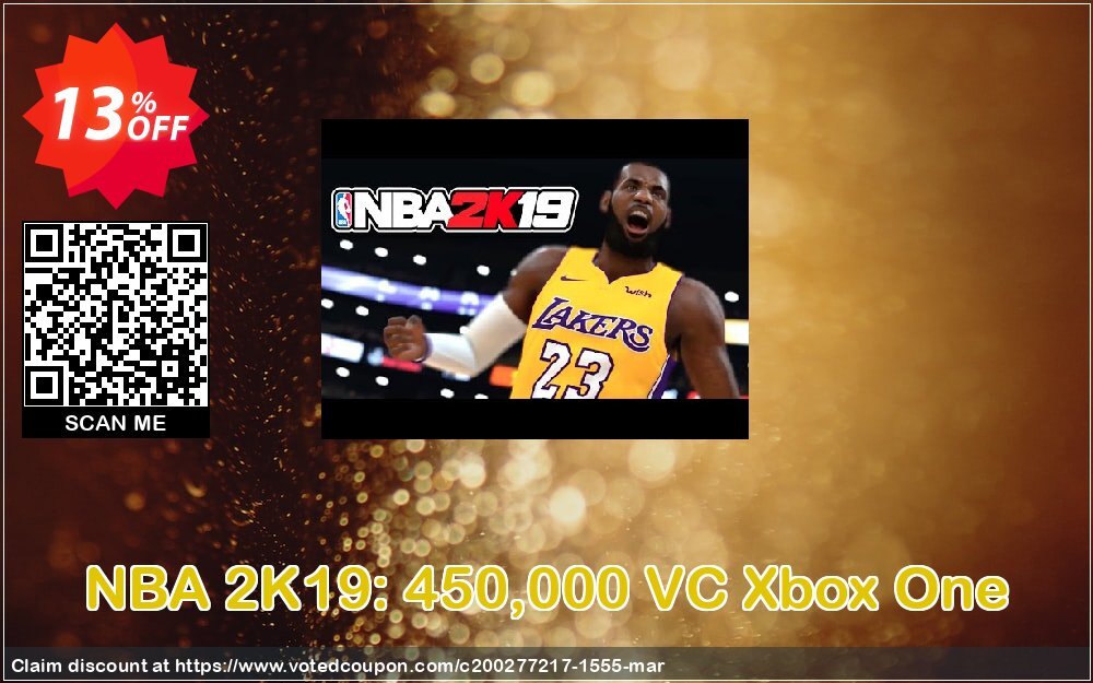 NBA 2K19: 450,000 VC Xbox One Coupon, discount NBA 2K19: 450,000 VC Xbox One Deal. Promotion: NBA 2K19: 450,000 VC Xbox One Exclusive offer 