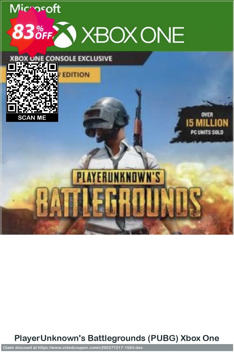 PlayerUnknown's Battlegrounds, PUBG Xbox One Coupon, discount PlayerUnknown's Battlegrounds (PUBG) Xbox One Deal. Promotion: PlayerUnknown's Battlegrounds (PUBG) Xbox One Exclusive offer 