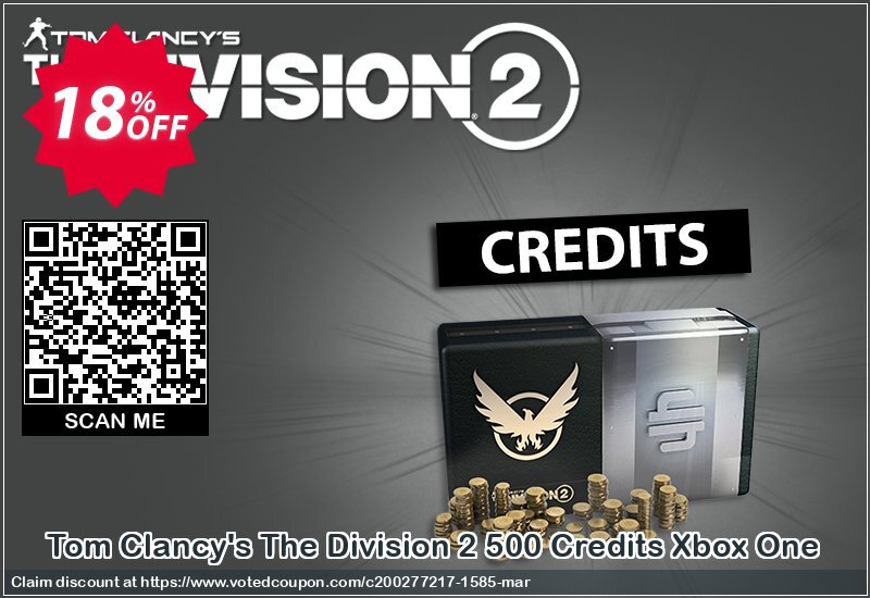 Tom Clancy's The Division 2 500 Credits Xbox One Coupon Code Apr 2024, 18% OFF - VotedCoupon