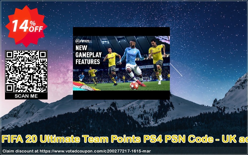 12000 FIFA 20 Ultimate Team Points PS4 PSN Code - UK account Coupon, discount 12000 FIFA 20 Ultimate Team Points PS4 PSN Code - UK account Deal. Promotion: 12000 FIFA 20 Ultimate Team Points PS4 PSN Code - UK account Exclusive offer 