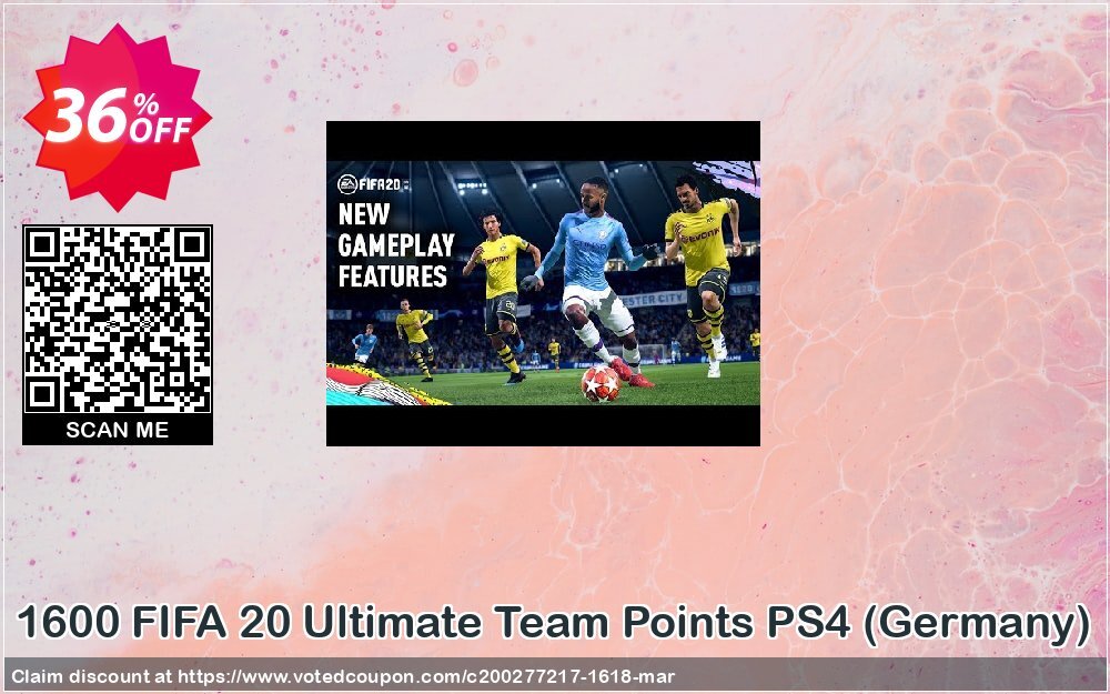 1600 FIFA 20 Ultimate Team Points PS4, Germany  Coupon, discount 1600 FIFA 20 Ultimate Team Points PS4 (Germany) Deal. Promotion: 1600 FIFA 20 Ultimate Team Points PS4 (Germany) Exclusive offer 