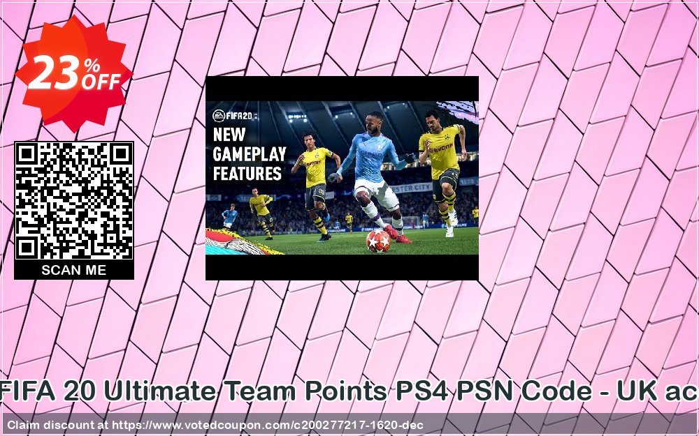 1600 FIFA 20 Ultimate Team Points PS4 PSN Code - UK account Coupon, discount 1600 FIFA 20 Ultimate Team Points PS4 PSN Code - UK account Deal. Promotion: 1600 FIFA 20 Ultimate Team Points PS4 PSN Code - UK account Exclusive offer 