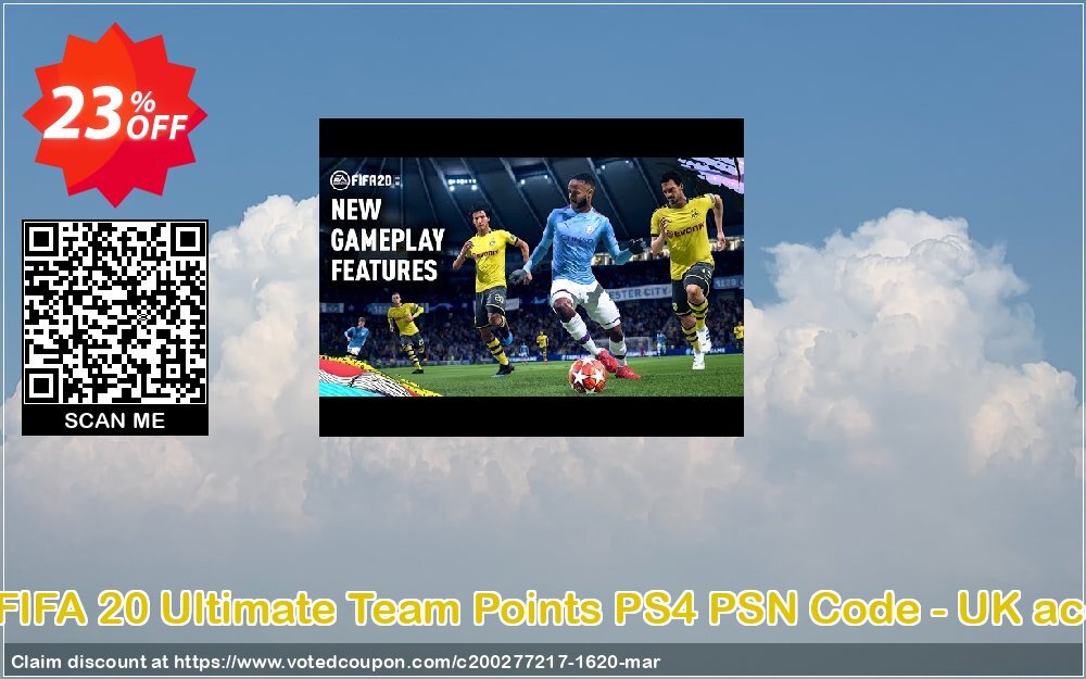 1600 FIFA 20 Ultimate Team Points PS4 PSN Code - UK account Coupon Code May 2024, 23% OFF - VotedCoupon