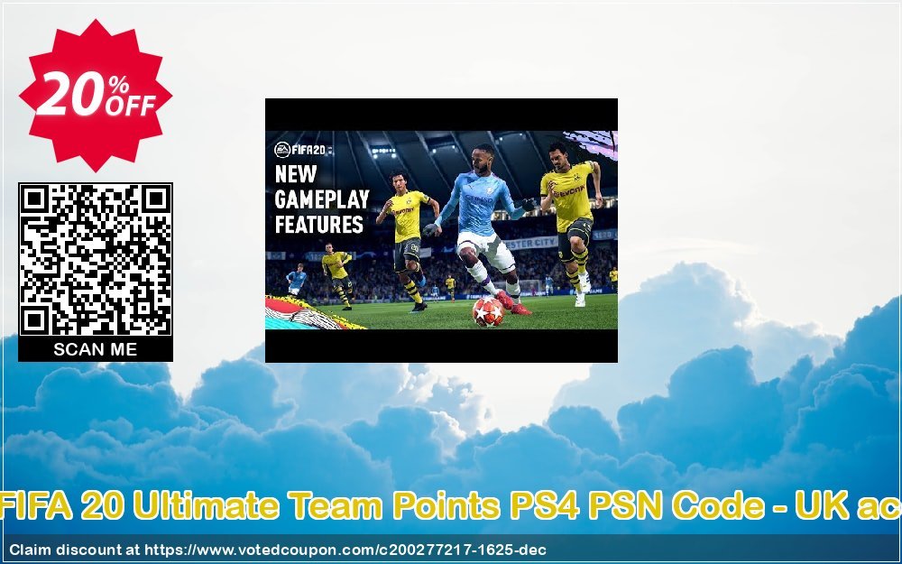 2200 FIFA 20 Ultimate Team Points PS4 PSN Code - UK account Coupon, discount 2200 FIFA 20 Ultimate Team Points PS4 PSN Code - UK account Deal. Promotion: 2200 FIFA 20 Ultimate Team Points PS4 PSN Code - UK account Exclusive offer 