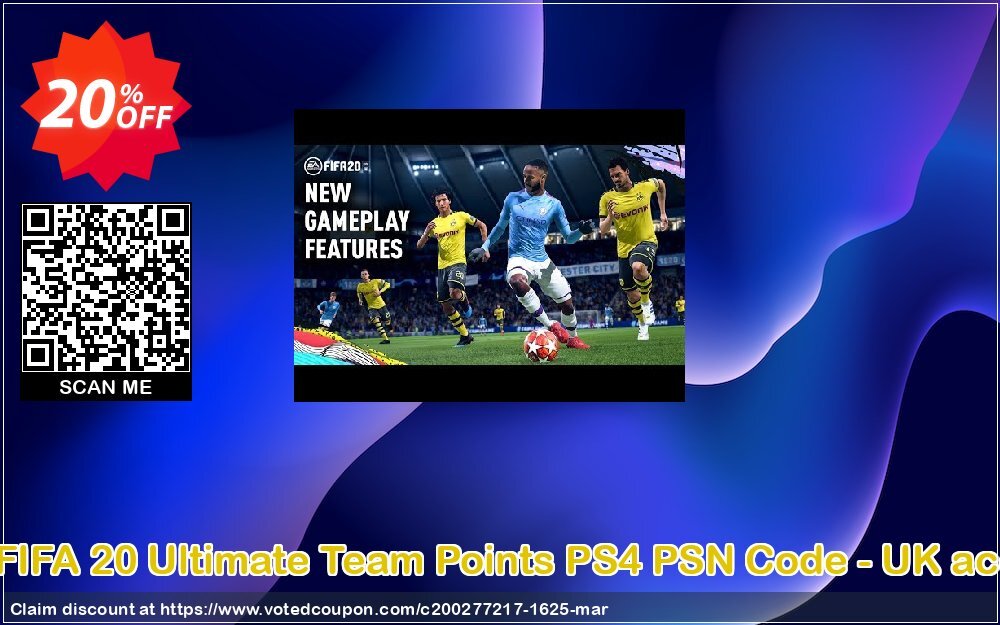 2200 FIFA 20 Ultimate Team Points PS4 PSN Code - UK account Coupon Code Apr 2024, 20% OFF - VotedCoupon