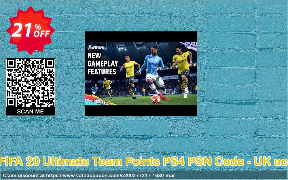 4600 FIFA 20 Ultimate Team Points PS4 PSN Code - UK account Coupon Code Apr 2024, 21% OFF - VotedCoupon