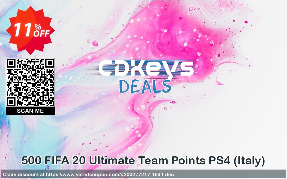 500 FIFA 20 Ultimate Team Points PS4, Italy  Coupon, discount 500 FIFA 20 Ultimate Team Points PS4 (Italy) Deal. Promotion: 500 FIFA 20 Ultimate Team Points PS4 (Italy) Exclusive offer 