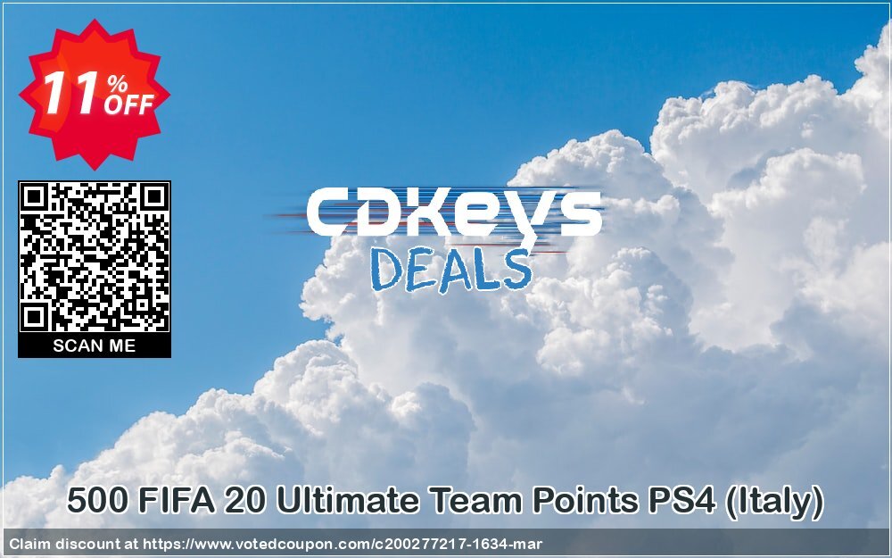 500 FIFA 20 Ultimate Team Points PS4, Italy  Coupon, discount 500 FIFA 20 Ultimate Team Points PS4 (Italy) Deal. Promotion: 500 FIFA 20 Ultimate Team Points PS4 (Italy) Exclusive offer 