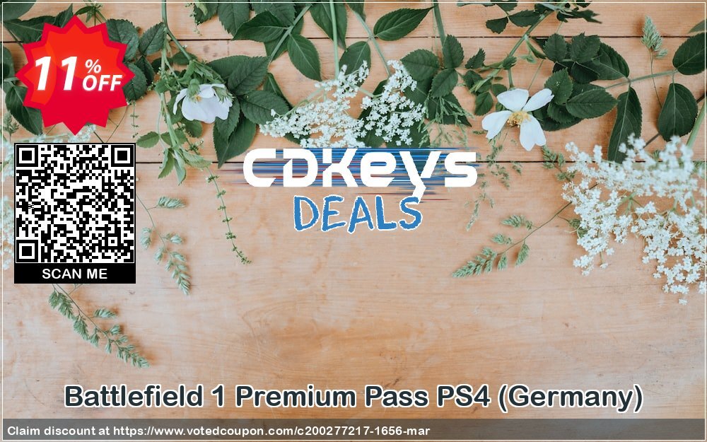 Battlefield 1 Premium Pass PS4, Germany  Coupon, discount Battlefield 1 Premium Pass PS4 (Germany) Deal. Promotion: Battlefield 1 Premium Pass PS4 (Germany) Exclusive offer 