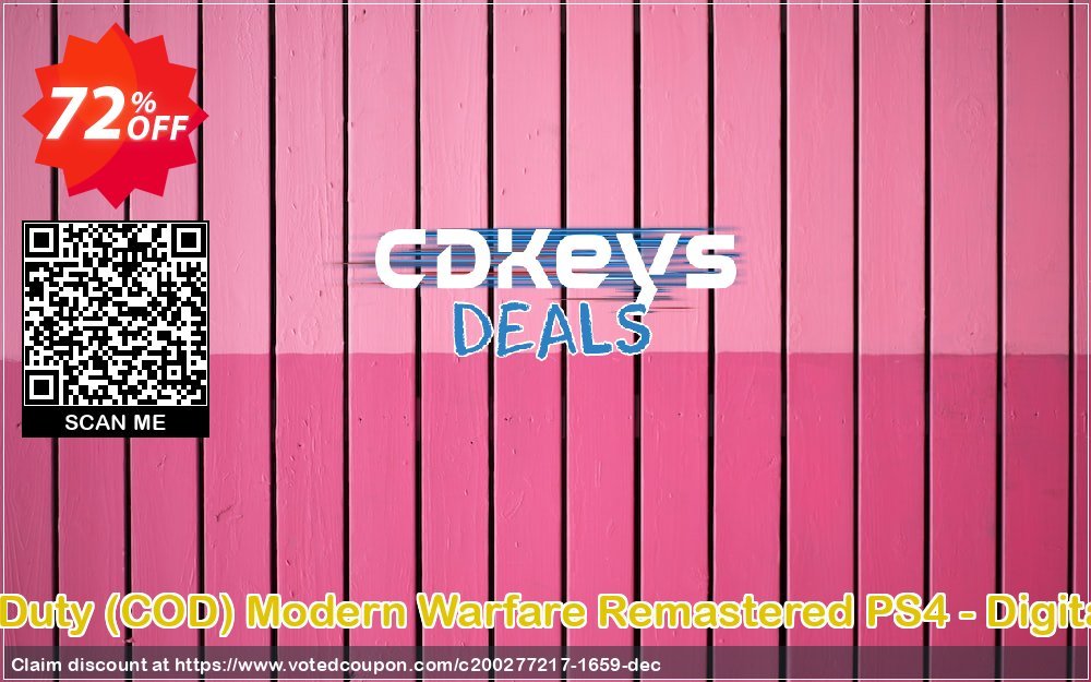Call of Duty, COD Modern Warfare Remastered PS4 - Digital Code Coupon, discount Call of Duty (COD) Modern Warfare Remastered PS4 - Digital Code Deal. Promotion: Call of Duty (COD) Modern Warfare Remastered PS4 - Digital Code Exclusive offer 