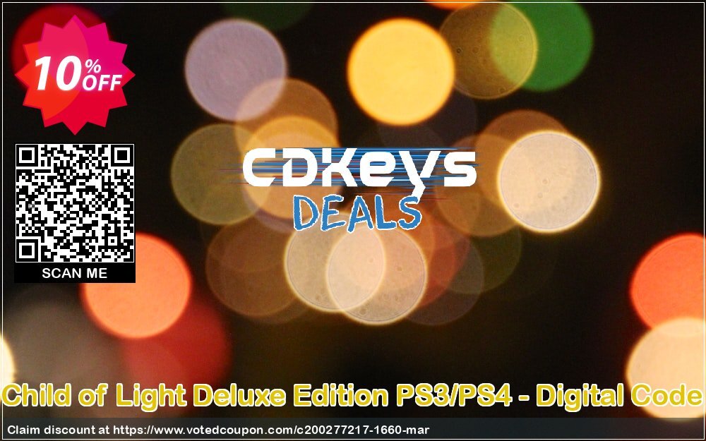 Child of Light Deluxe Edition PS3/PS4 - Digital Code Coupon, discount Child of Light Deluxe Edition PS3/PS4 - Digital Code Deal. Promotion: Child of Light Deluxe Edition PS3/PS4 - Digital Code Exclusive offer 