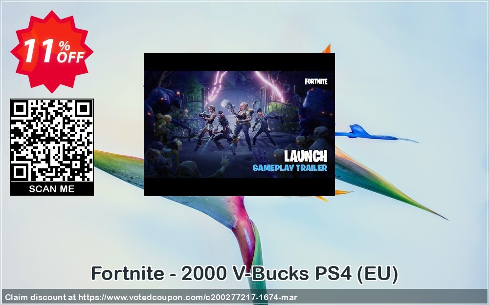 Fortnite - 2000 V-Bucks PS4, EU  Coupon Code May 2024, 11% OFF - VotedCoupon