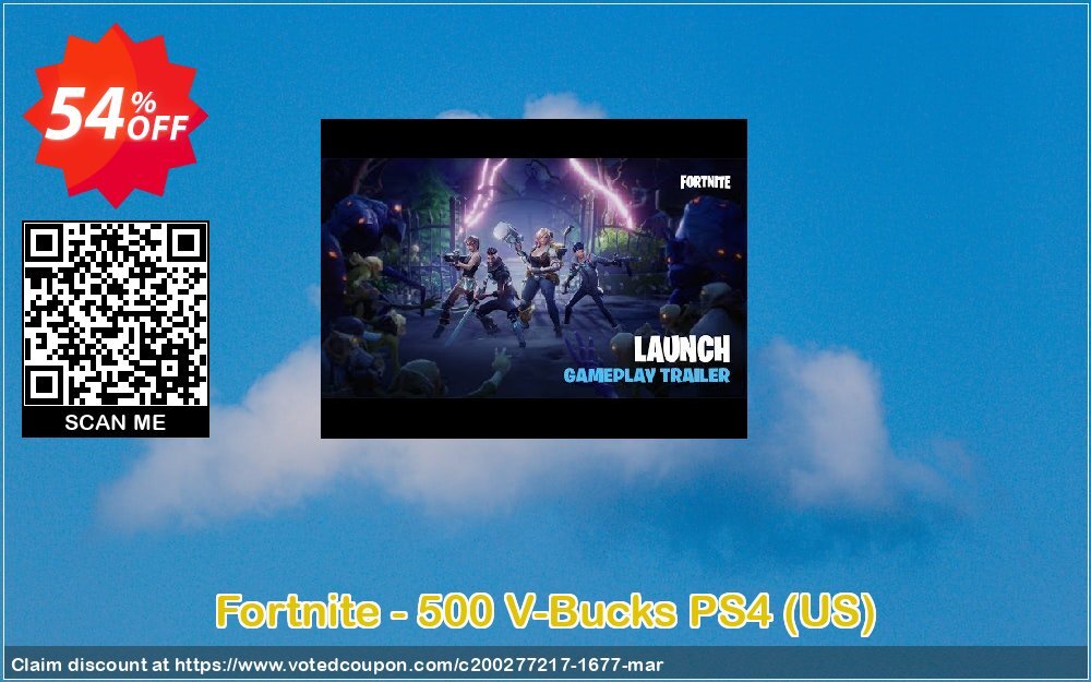 Fortnite - 500 V-Bucks PS4, US  Coupon, discount Fortnite - 500 V-Bucks PS4 (US) Deal. Promotion: Fortnite - 500 V-Bucks PS4 (US) Exclusive offer 