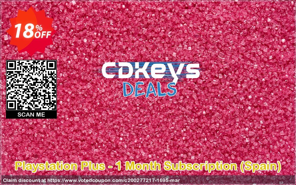 PS Plus - Monthly Subscription, Spain  Coupon, discount Playstation Plus - 1 Month Subscription (Spain) Deal. Promotion: Playstation Plus - 1 Month Subscription (Spain) Exclusive offer 