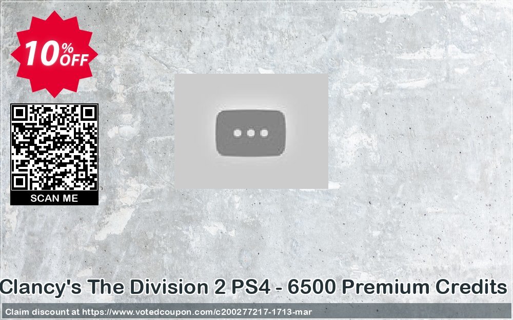 Tom Clancy's The Division 2 PS4 - 6500 Premium Credits Pack Coupon, discount Tom Clancy's The Division 2 PS4 - 6500 Premium Credits Pack Deal. Promotion: Tom Clancy's The Division 2 PS4 - 6500 Premium Credits Pack Exclusive offer 