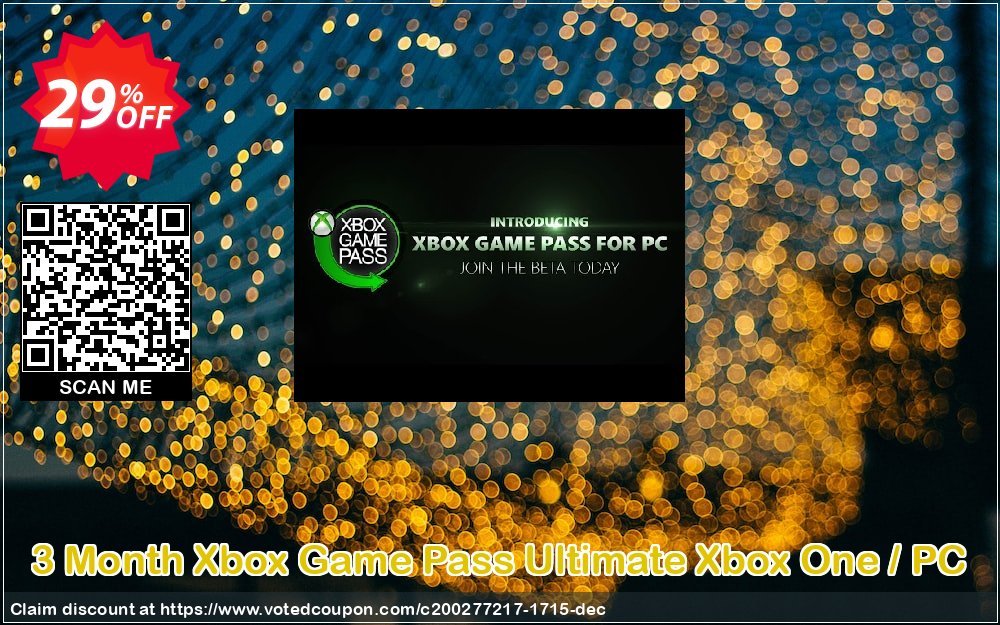 3 Month Xbox Game Pass Ultimate Xbox One / PC Coupon, discount 3 Month Xbox Game Pass Ultimate Xbox One / PC Deal. Promotion: 3 Month Xbox Game Pass Ultimate Xbox One / PC Exclusive offer 