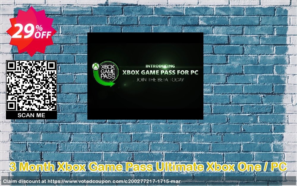 3 Month Xbox Game Pass Ultimate Xbox One / PC Coupon, discount 3 Month Xbox Game Pass Ultimate Xbox One / PC Deal. Promotion: 3 Month Xbox Game Pass Ultimate Xbox One / PC Exclusive offer 