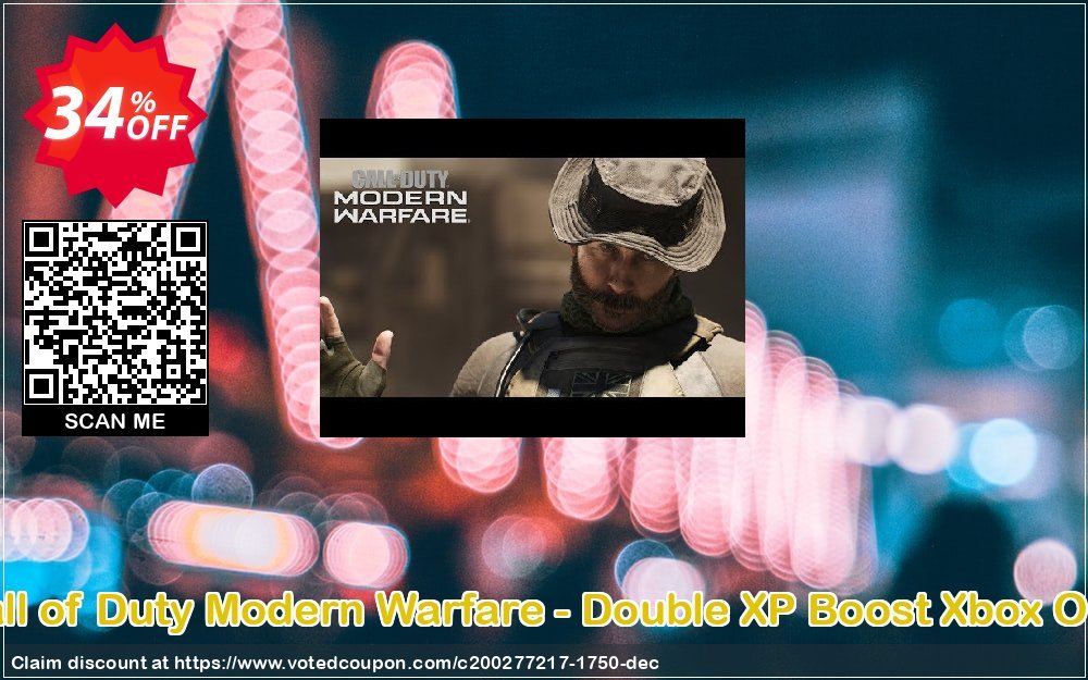 Call of Duty Modern Warfare - Double XP Boost Xbox One Coupon, discount Call of Duty Modern Warfare - Double XP Boost Xbox One Deal. Promotion: Call of Duty Modern Warfare - Double XP Boost Xbox One Exclusive offer 