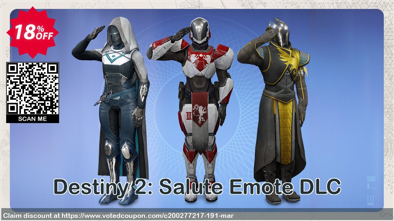 Destiny 2: Salute Emote DLC Coupon, discount Destiny 2: Salute Emote DLC Deal. Promotion: Destiny 2: Salute Emote DLC Exclusive offer 