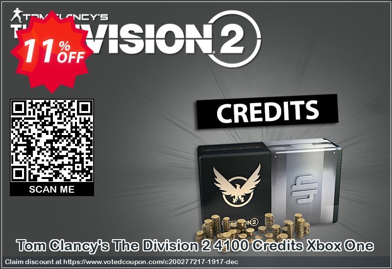 Tom Clancy's The Division 2 4100 Credits Xbox One Coupon Code Apr 2024, 11% OFF - VotedCoupon