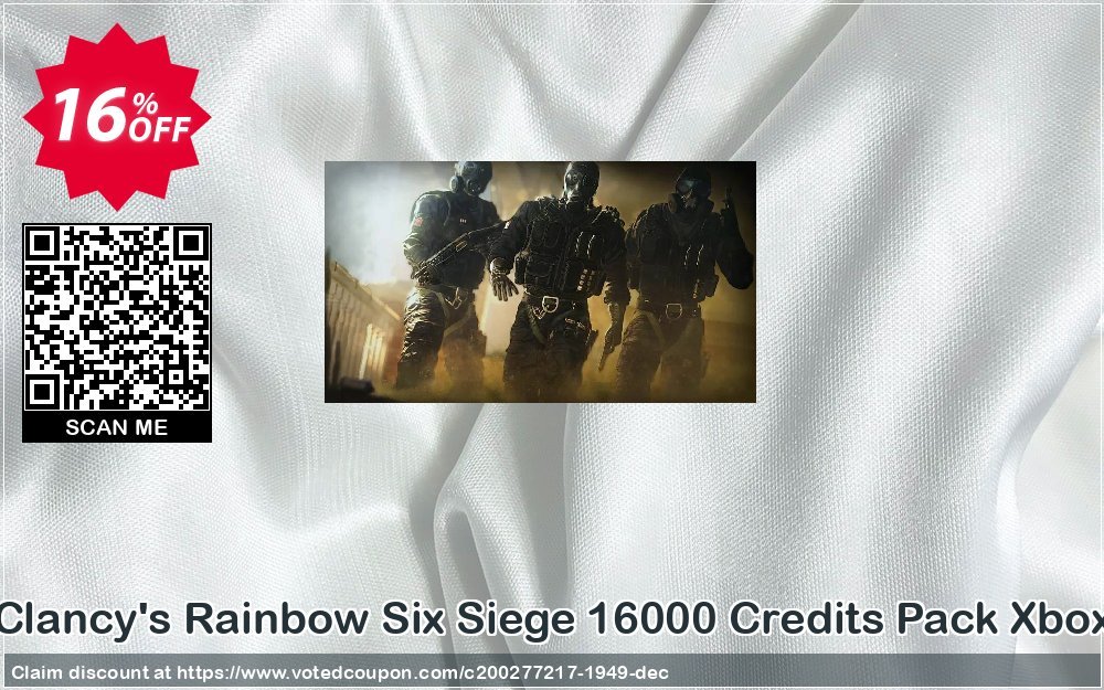 Tom Clancy's Rainbow Six Siege 16000 Credits Pack Xbox One Coupon Code Apr 2024, 16% OFF - VotedCoupon