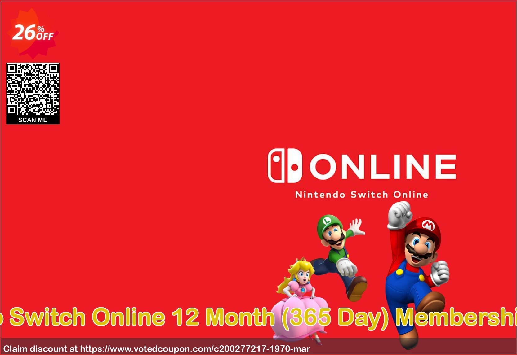 Nintendo Switch Online 12 Month, 365 Day Membership Switch Coupon, discount Nintendo Switch Online 12 Month (365 Day) Membership Switch Deal. Promotion: Nintendo Switch Online 12 Month (365 Day) Membership Switch Exclusive offer 