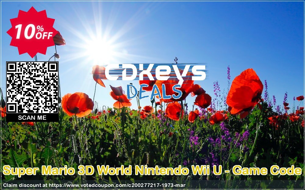 Super Mario 3D World Nintendo Wii U - Game Code Coupon, discount Super Mario 3D World Nintendo Wii U - Game Code Deal. Promotion: Super Mario 3D World Nintendo Wii U - Game Code Exclusive offer 